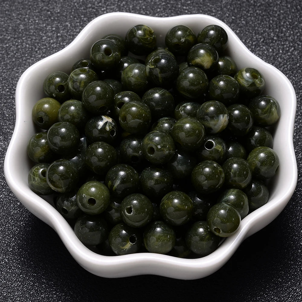 6-18mm Gradient Acrylic Beads Round Cat's Eye  Loose Spacer Beads