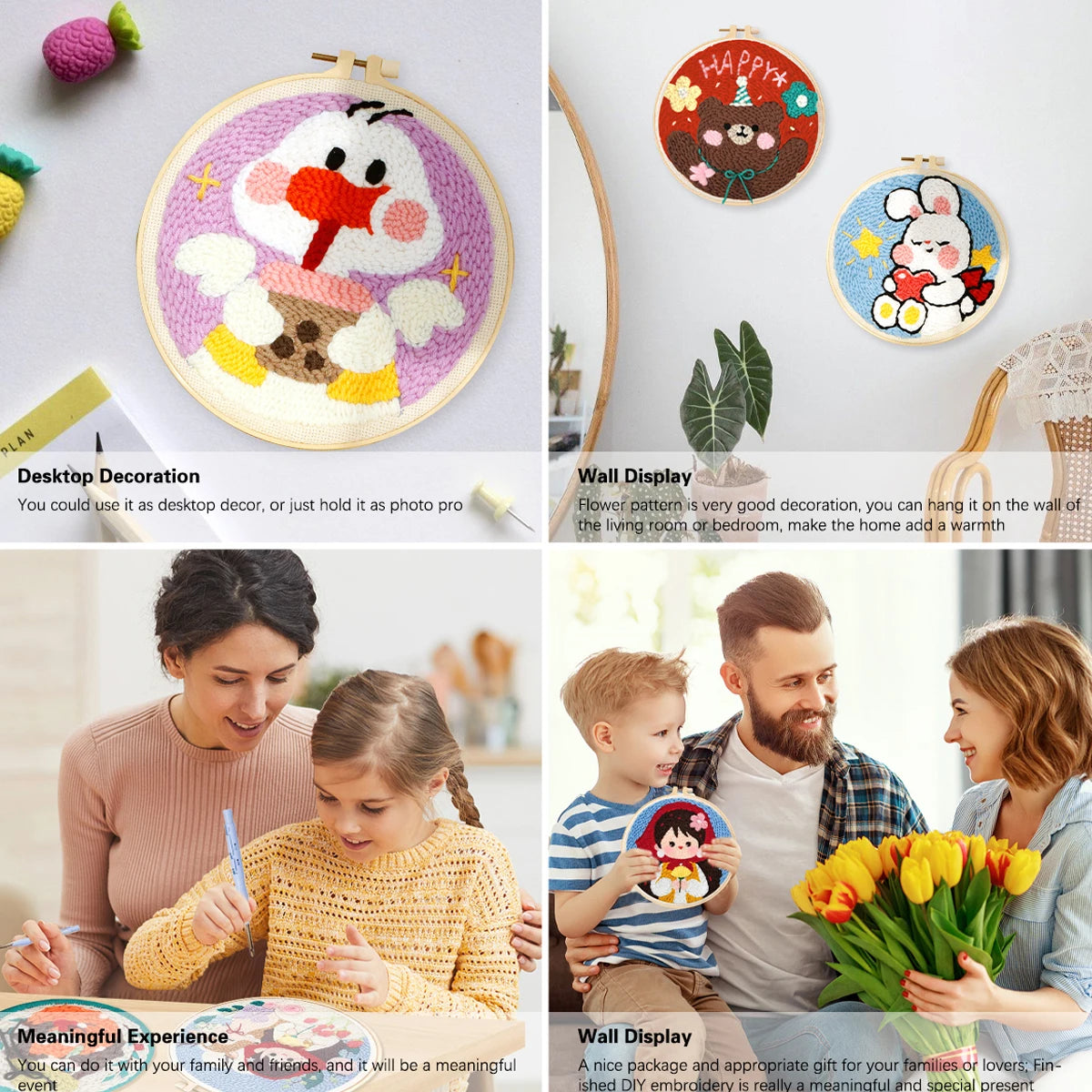 CHENISTORY Diy Punch Needle Embroidery Starter Kits For Beginner