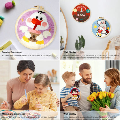 CHENISTORY Diy Punch Needle Embroidery Starter Kits For Beginner