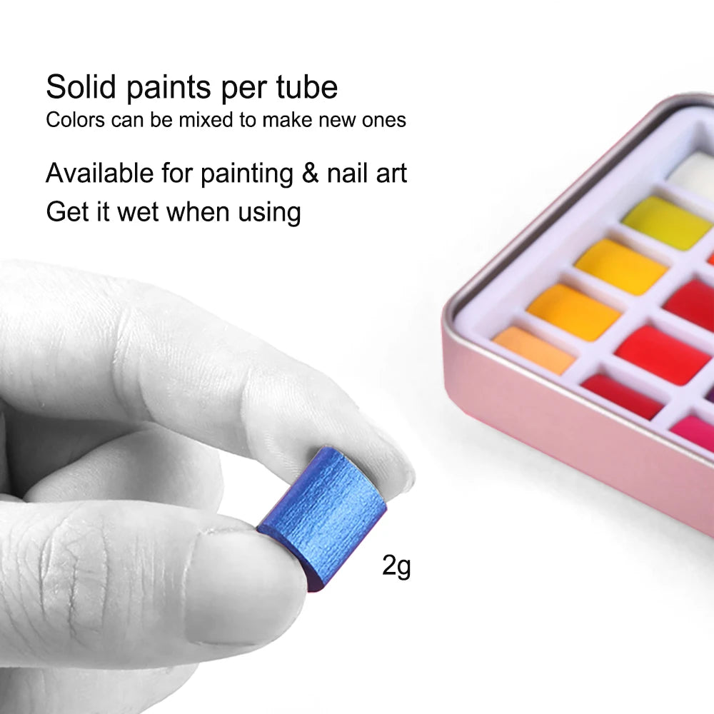 48/24colors Color Artistical Color Half Pan Pigment Watercolors Set