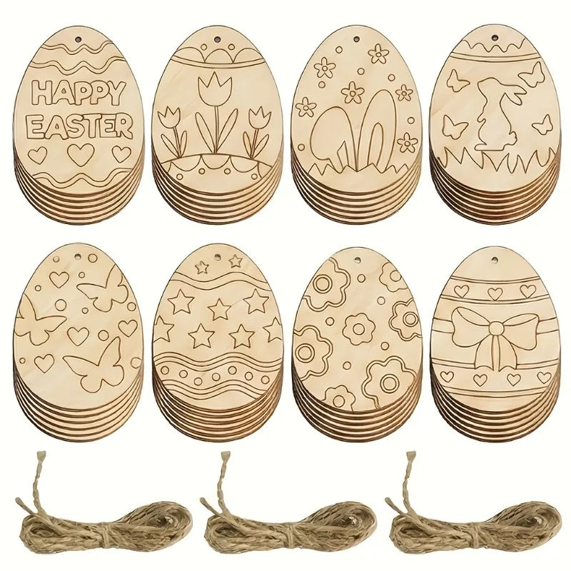 8pcs Easter Wooden Assorted