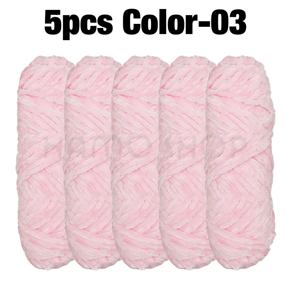 5 Rolls 100g Each Roll Premium Velvet Chenille Yarn