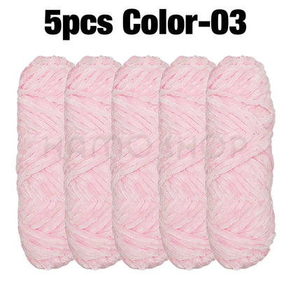 5 Rolls 100g Each Roll Premium Velvet Chenille Yarn