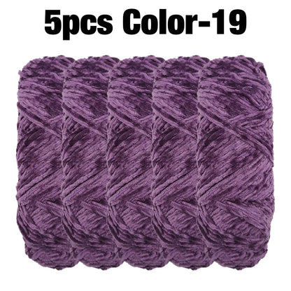 5 Rolls 100g Each Roll Premium Velvet Chenille Yarn