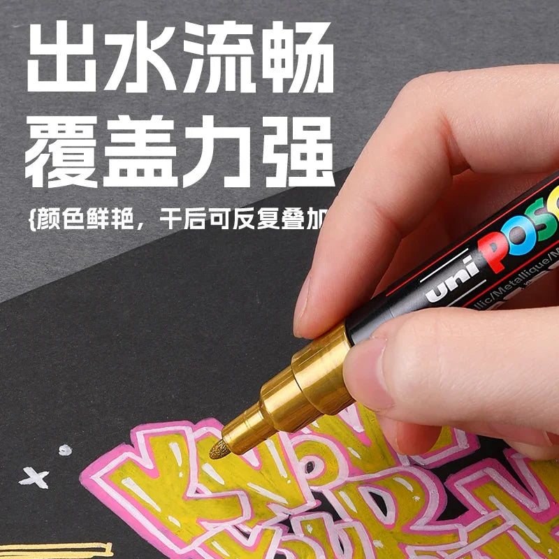 UNI POSCA Markers Set PC-1M/3M/5M Permanent Acrylic Paint Pen Quick Dry