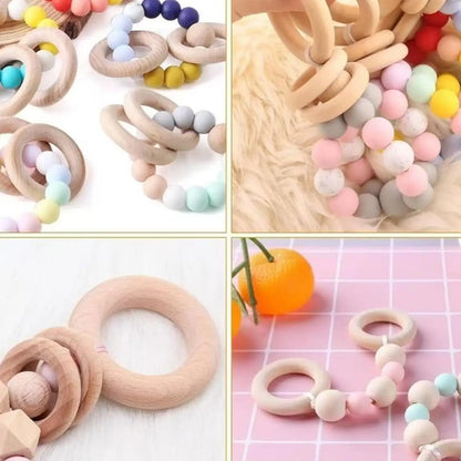 Unfinished Solid Wooden Rings Natural Wood Hoops