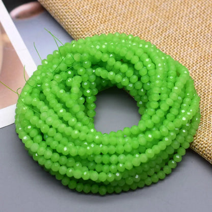 New 2 3 4mm Dyeing Rondelle Crystal Glass Beads