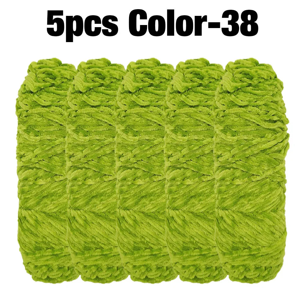5 Rolls 100g Each Roll Premium Velvet Chenille Yarn