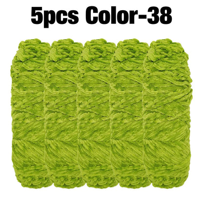 5 Rolls 100g Each Roll Premium Velvet Chenille Yarn