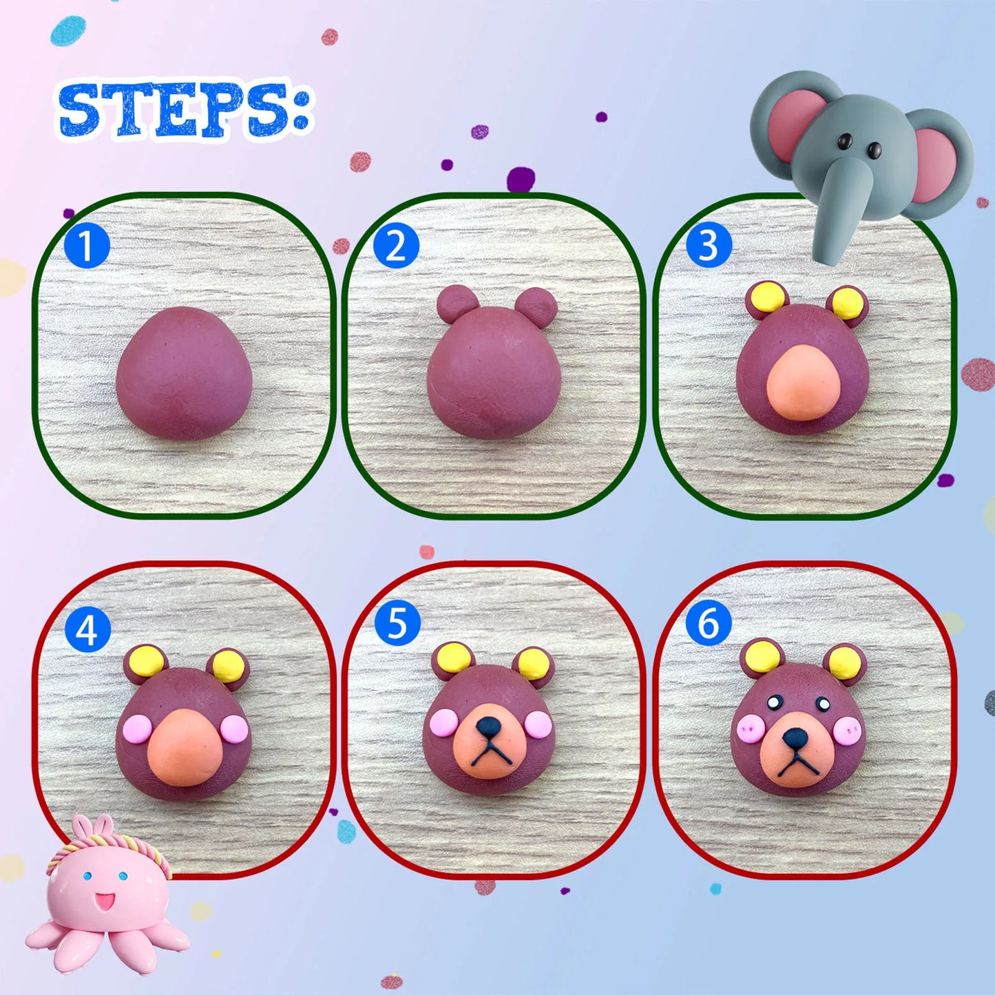 Polymer Clay Blocks With Tools Kit