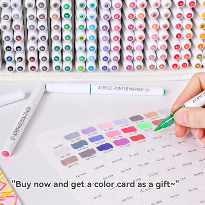 LANGUO 96-288 Colors Direct Liquid Acrylic Paint Pens Brush Marker Pen