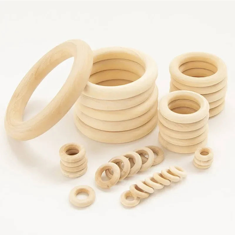 Wooden Rings Wooden Hoops for Craft Wood Rings