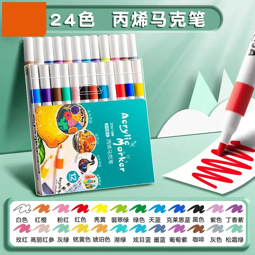 12-60 Colors Acrylic Markers Pen Set Paint