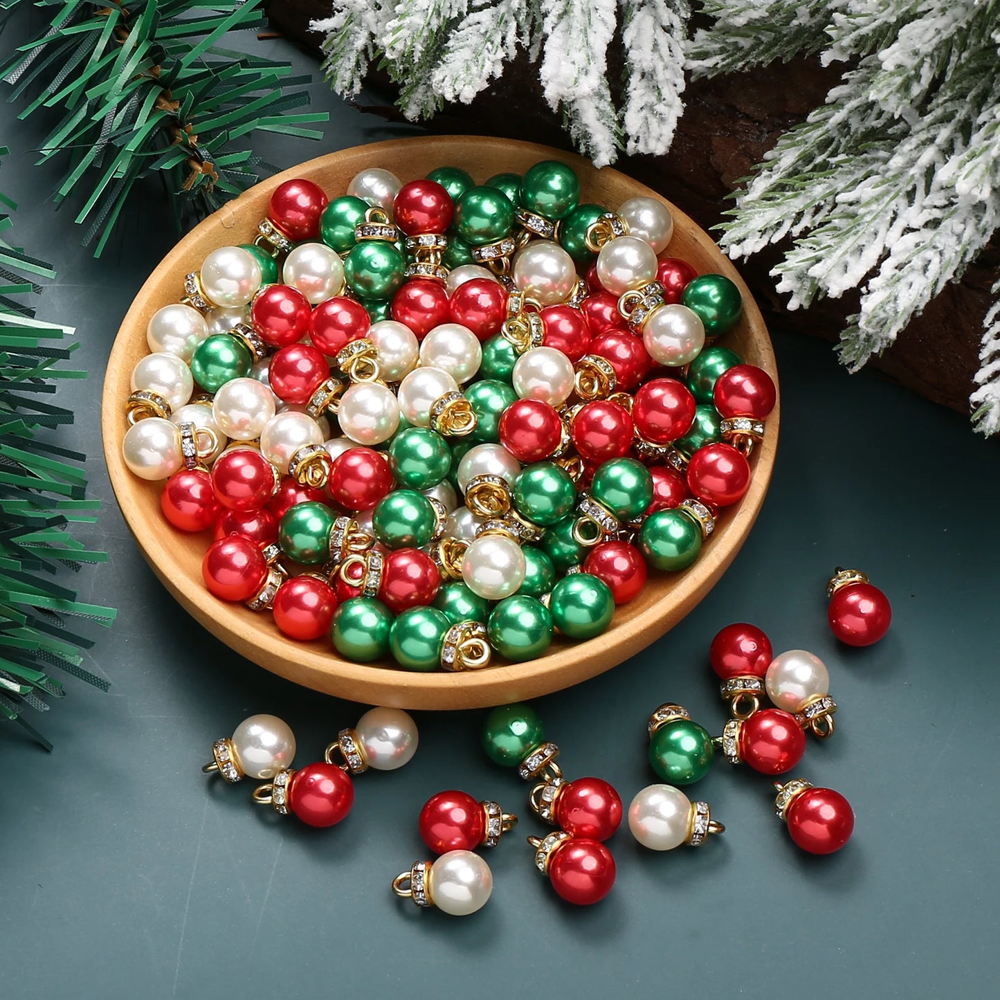 20pcs/set Shiny CCB Christmas Beads Pendant