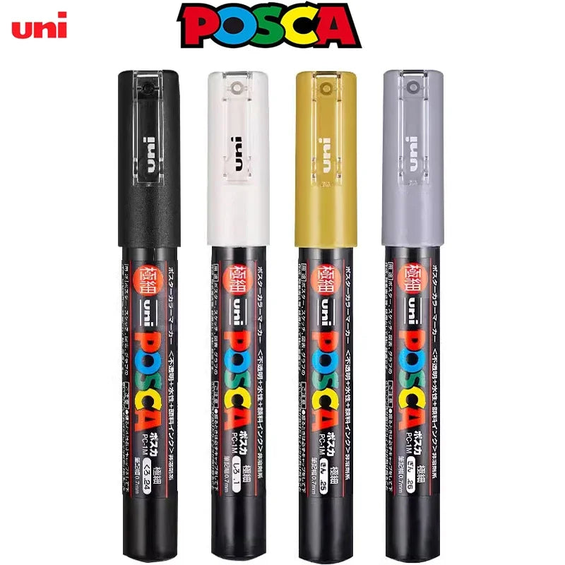 UNI POSCA Markers Set PC-1M/3M/5M Permanent Acrylic Paint Pen Quick Dry