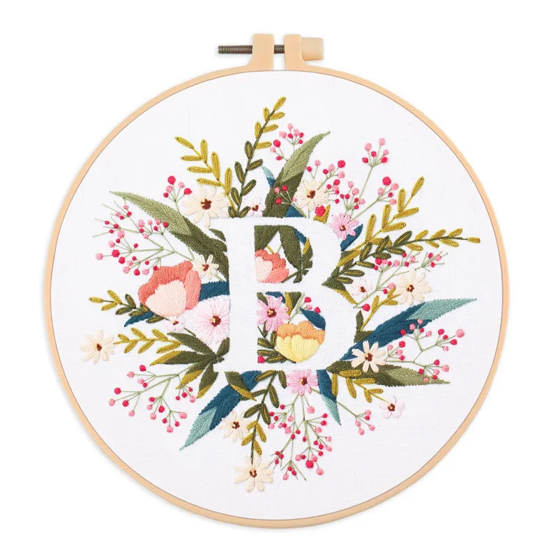 Letter Embroidery DIY Flowers Painting Full Needlework Bag