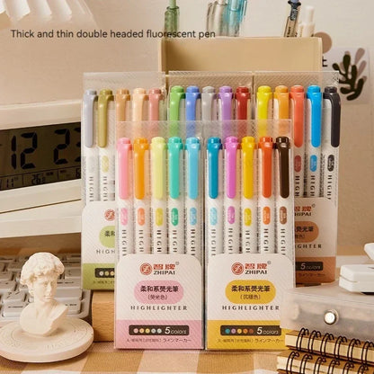 5-15 Colors Double Headed Highlighter Pen Set