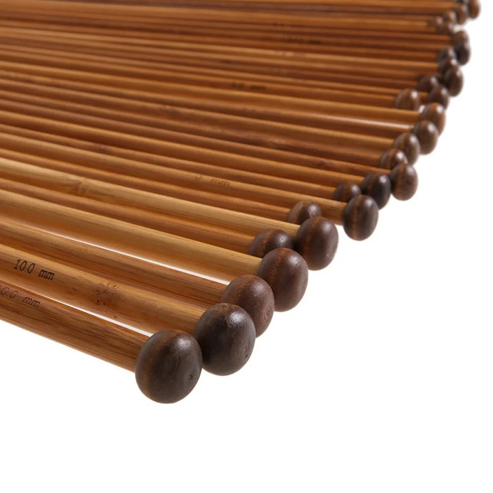 36pcs 18 Size Bamboo Knitting Needle