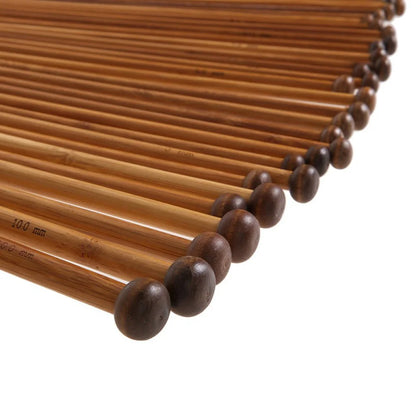 36pcs 18 Size Bamboo Knitting Needle