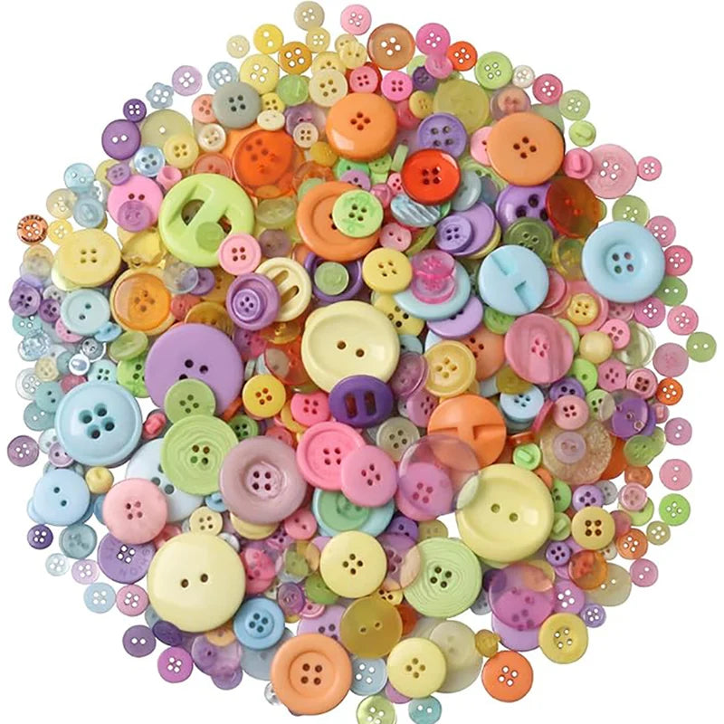50g/Pack Mix Size Mix color Resin Button 1-3cm