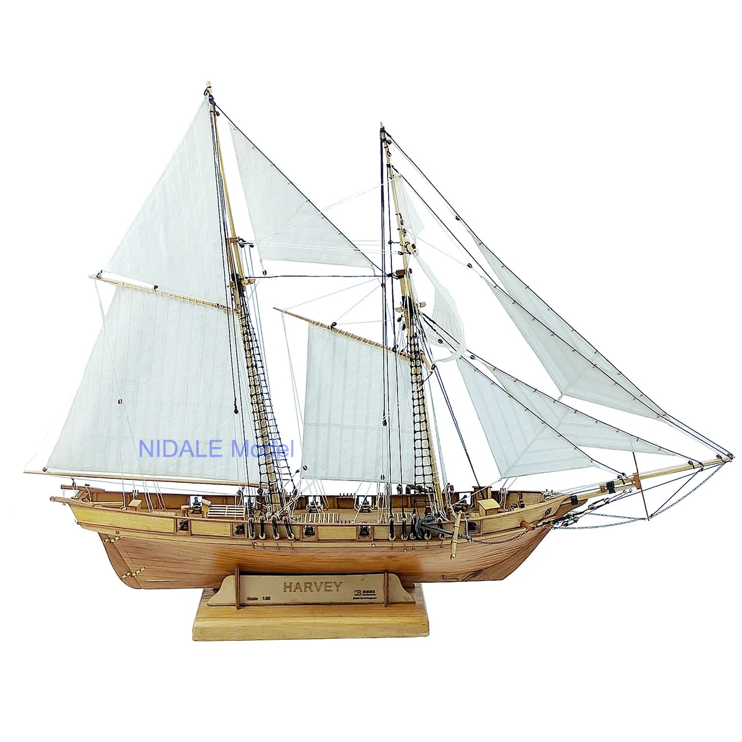 Scale 1/96 Model Building Kits Wooden Sailboat