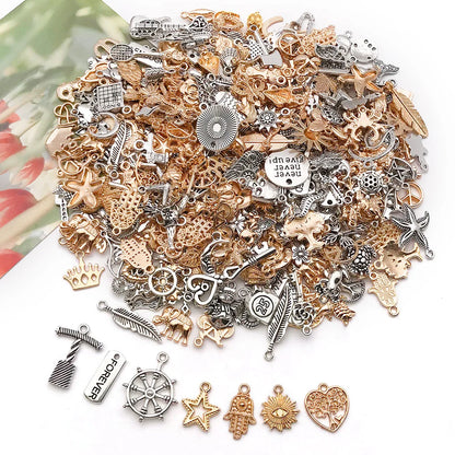 100pcs Tibetan Silver Mixed Pendant Animals Charms Beads