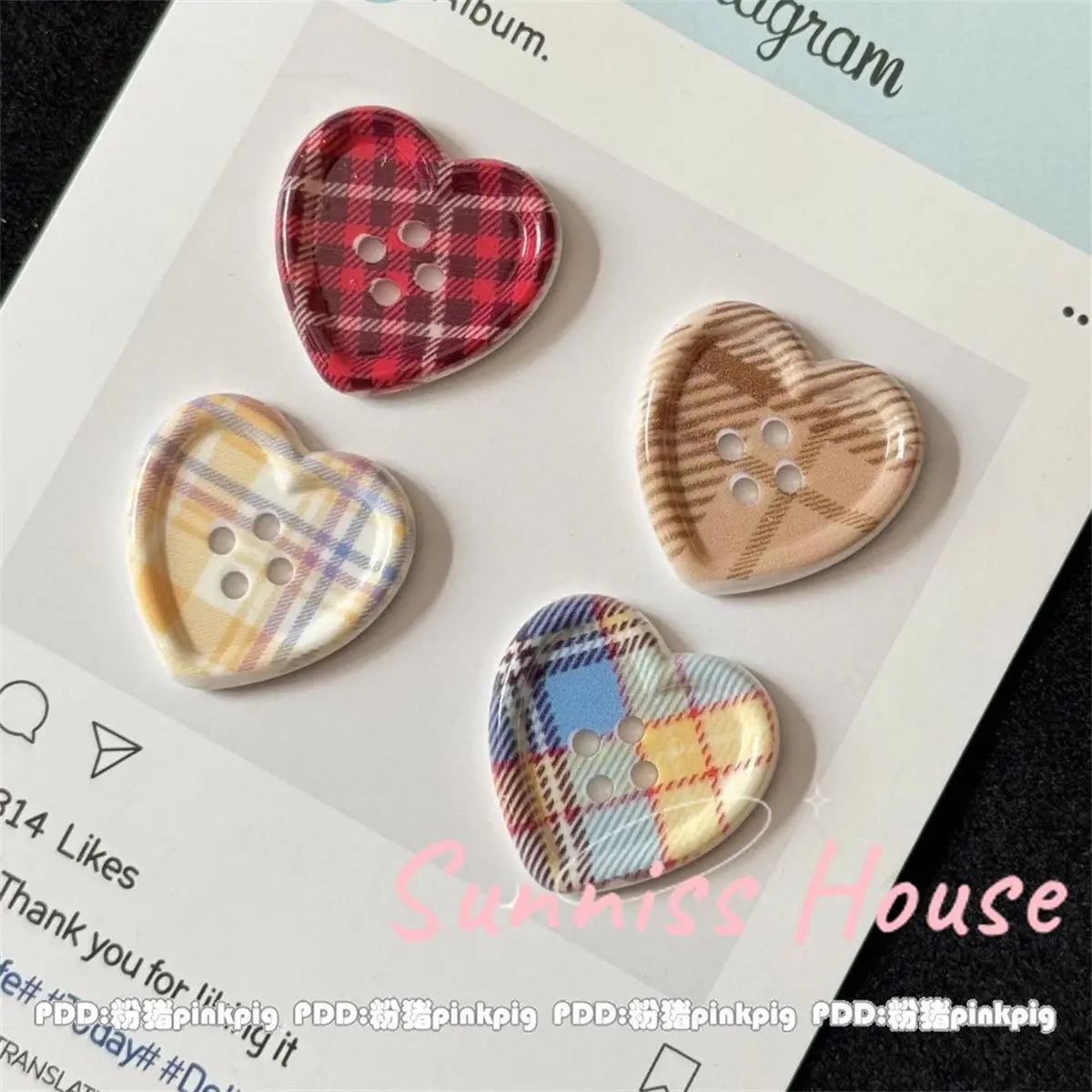 25Pcs Mixed Color Handmade Resin Round 2/4-hole Button