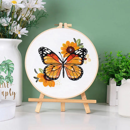 Embroidery Kit Butterfly Printed Pattern for Beginner
