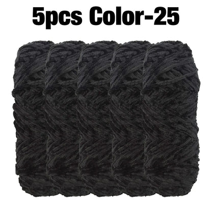 5 Rolls 100g Each Roll Premium Velvet Chenille Yarn