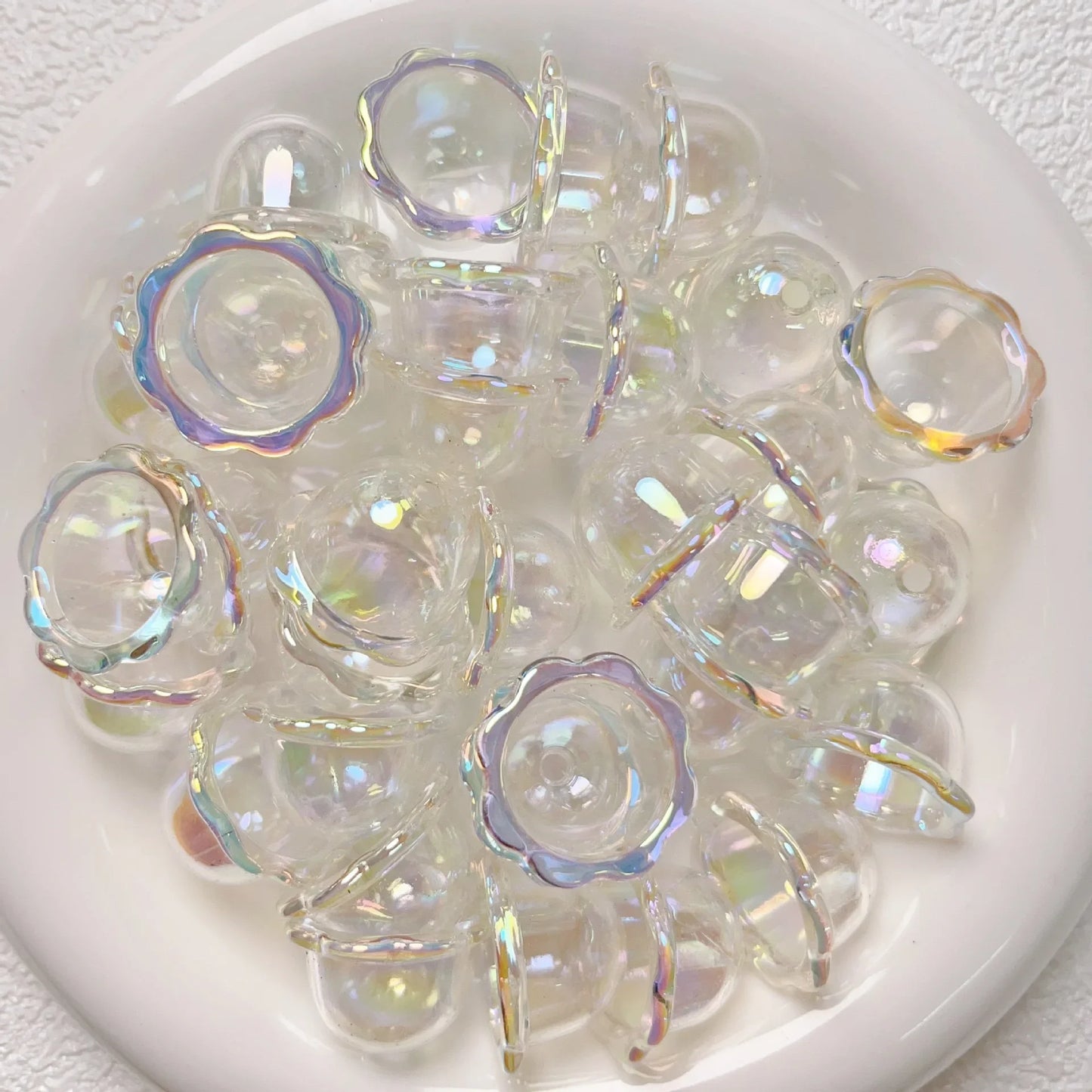 10Pcs/Lot Transparent UV Plated Acrylic Wind Bell Beads Charms