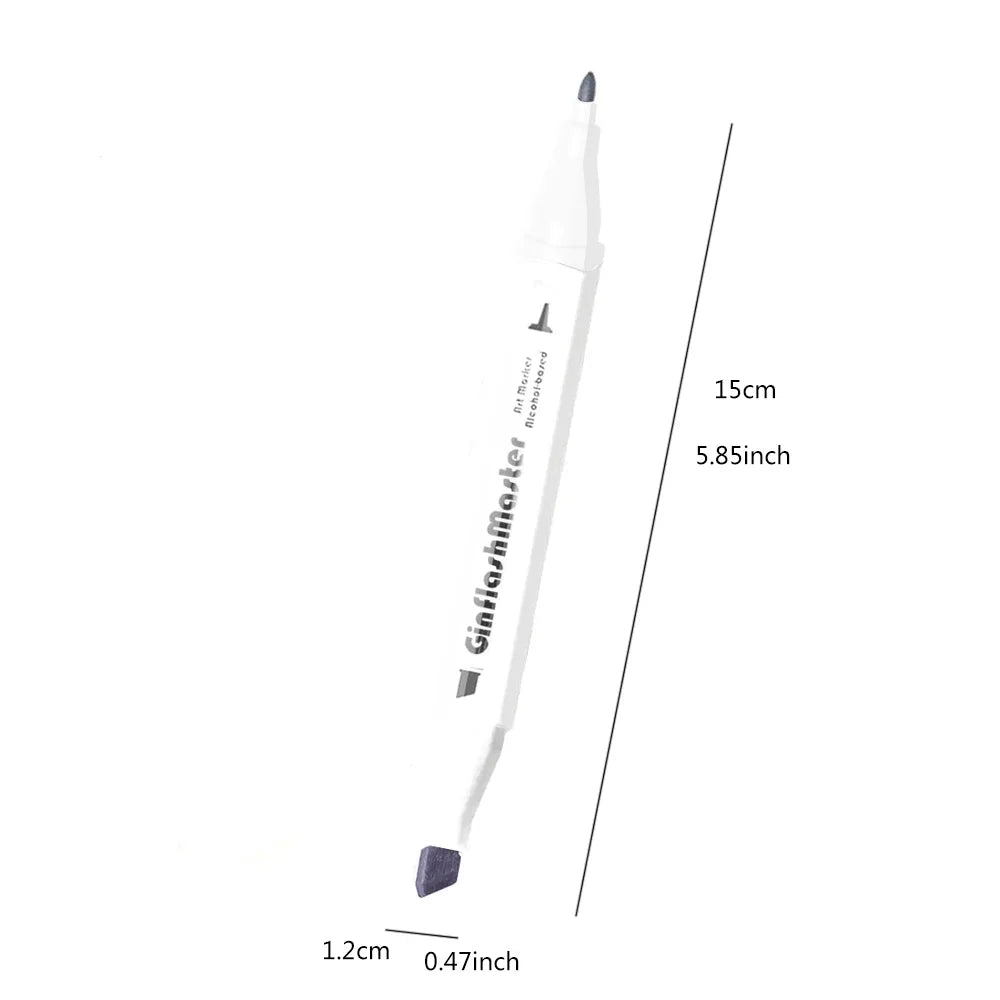 Ginflash Fine&Chisel Tipped Art Marker Gray Tones Brush Pen
