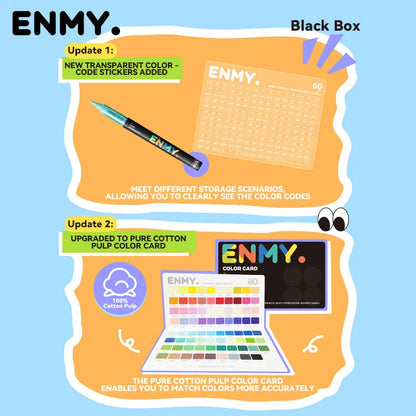 enmy Black box Direct Liquid acrylic markers with paper 24-80 colors