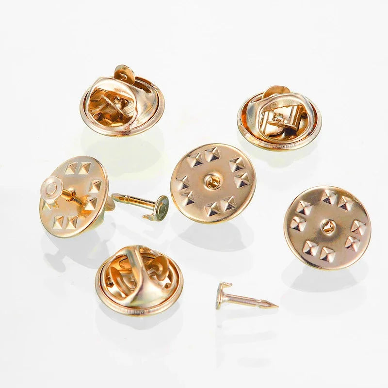 100pc Metal Locking Pin Back Brooch Badge Holder