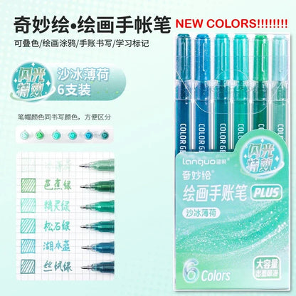 LANGUO 207/4 Colors Glitter Acrylic 0.5/1.0mm Gel Pen