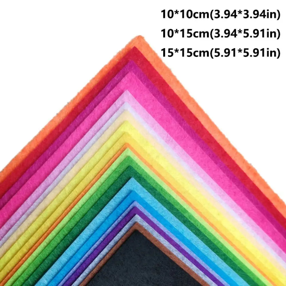 40Pcs Colorful Felt Fabric Sheet Squares 1mm Thick