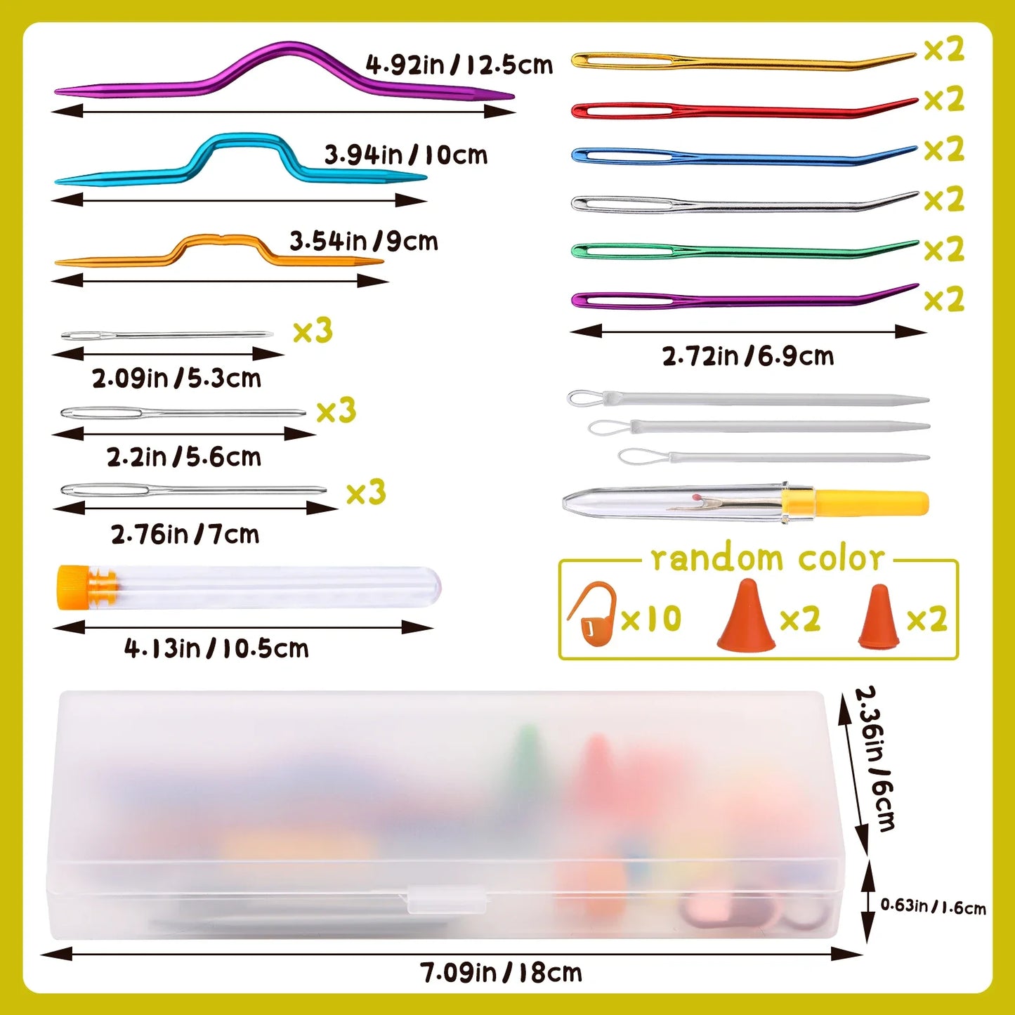 IMZAY Professional Crochet Knitting Set with Large-Eye Blunt Needle Darning Needle
