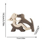 Cute Wood Dog or Cat and Human Statue