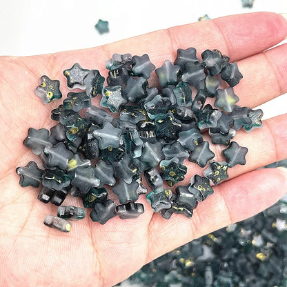 New 30pcs 8mm Five-pointed Star Matte Glass Beads Loose Spacer Beads