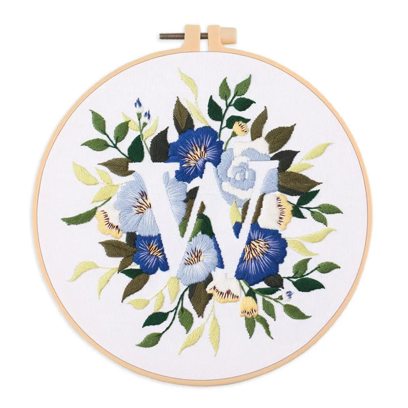 Letter Embroidery DIY Flowers Painting Full Needlework Bag