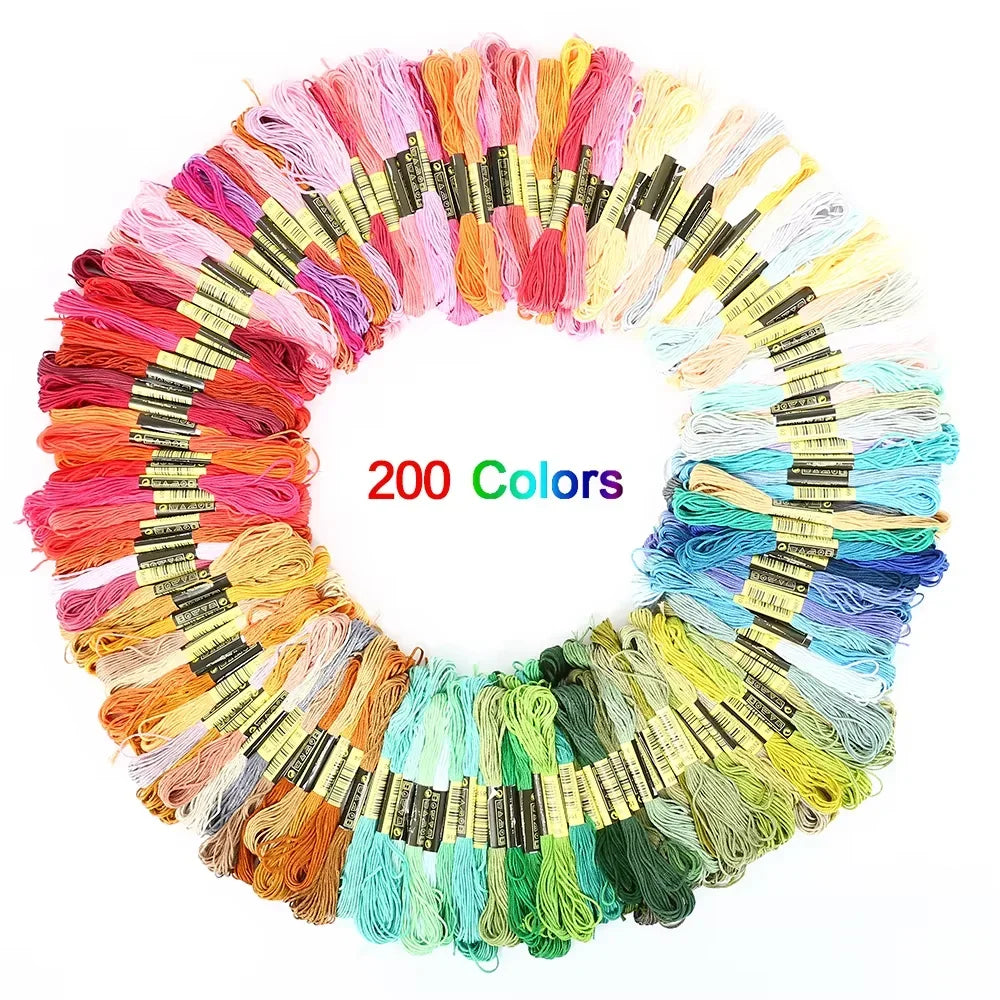 100/200/447pcs Mix Colors Embroidery Thread Cotton Sewing Skeins Craft Cross Stitch Floss Kit Line DIY Tools Make Bracelets Hilo