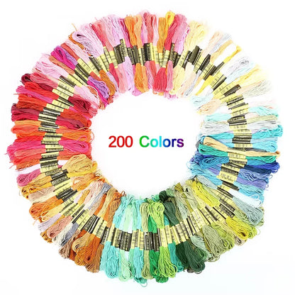 100/200/447pcs Mix Colors Embroidery Thread Cotton Sewing Skeins Craft Cross Stitch Floss Kit Line DIY Tools Make Bracelets Hilo