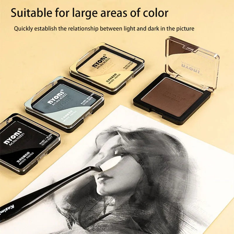 12 Colors Soft Artist Pastel Powdr Dry Wet Sketch  Graphite Charcoal Color Powder