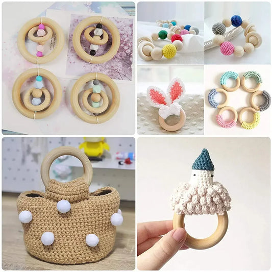 Wooden Rings Wooden Hoops for Craft Wood Rings