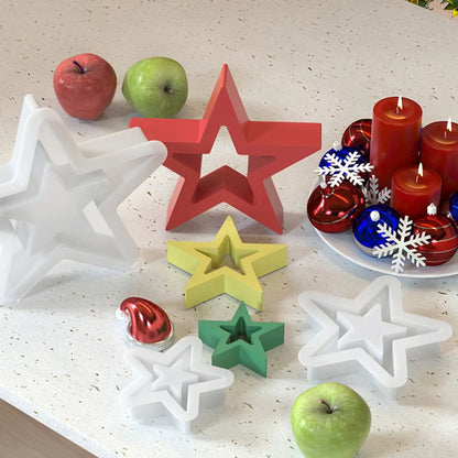 1/3Pcs Christmas Stars Silicone Mould