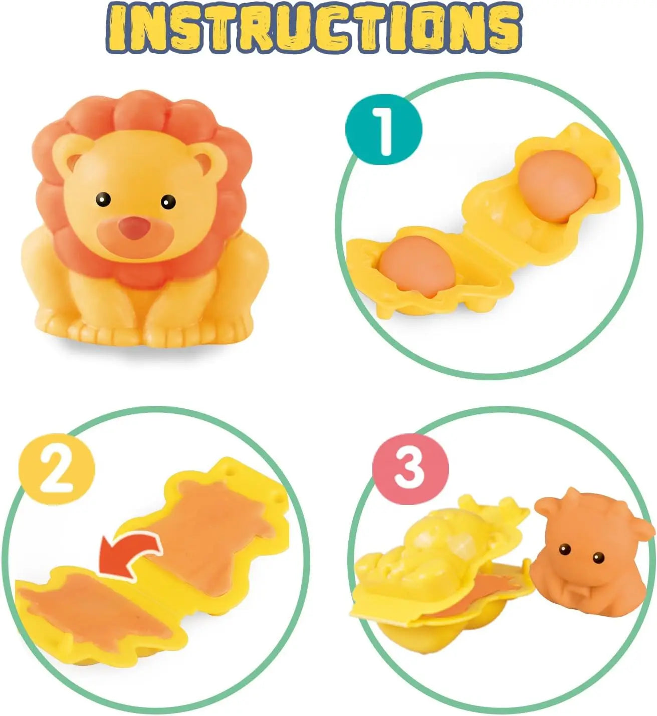 Cartoon 3D Animal Play Dough Molds