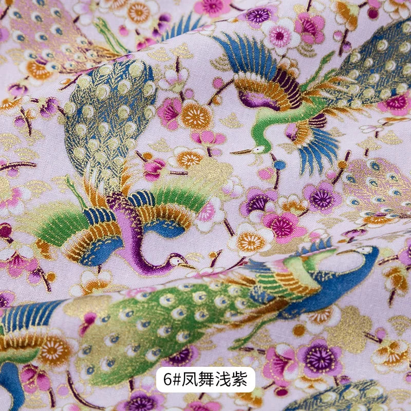 50x145cm Japanese Kimono Bronzed Fabric