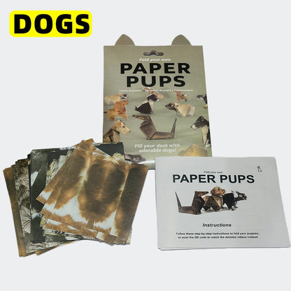 Creative Cats Dogs Origami Paper DIY Folding Paper