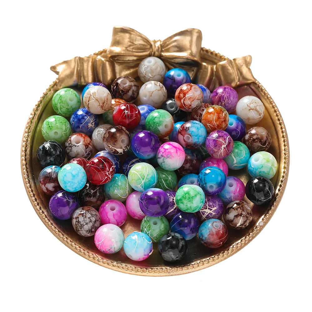 4/6/8/10mm Crystal Glass Crackle Round Bead