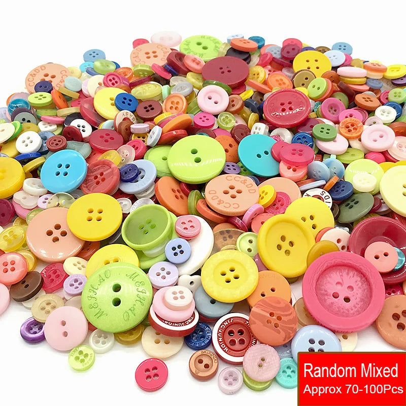 50g/Pack Mix Size Mix color Resin Button 1-3cm