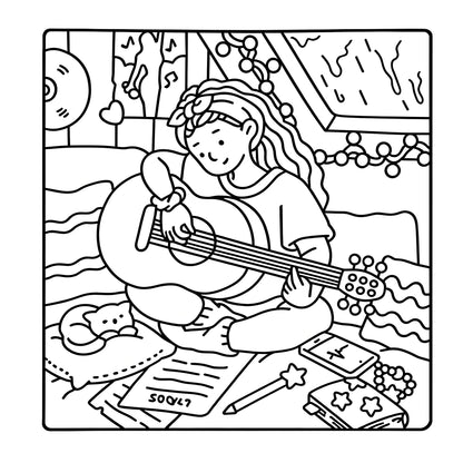 COZY GIRL VIBES Bold-easy Patterns Coloring Book